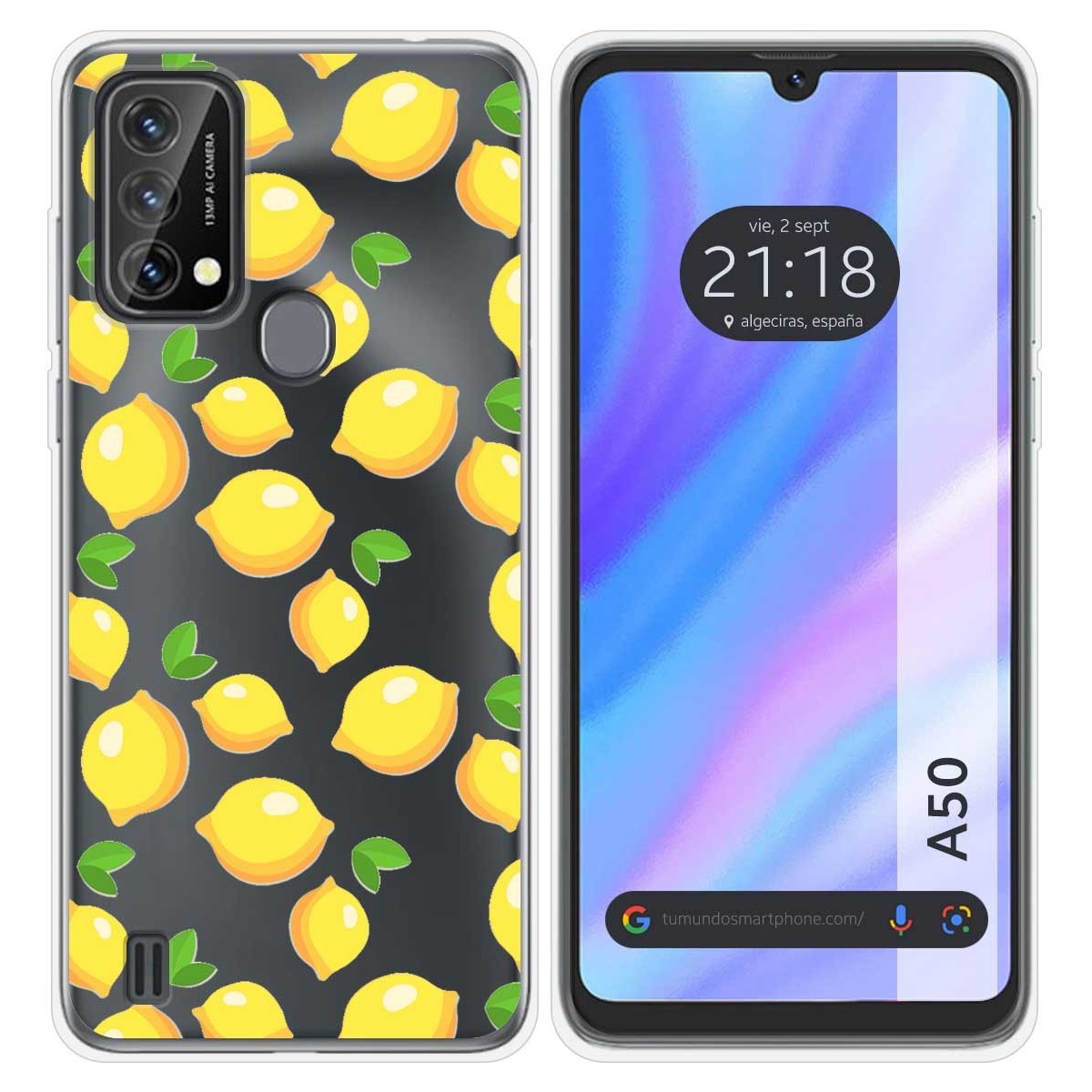 Funda Silicona Transparente para Blackview A50 diseño Limones Dibujos