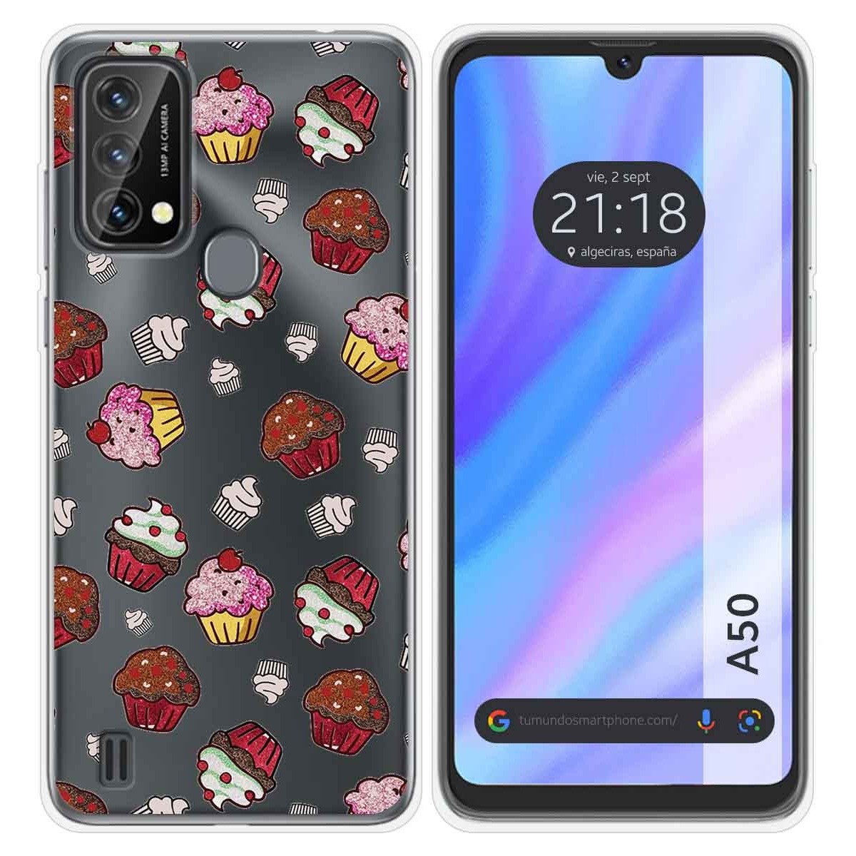 Funda Silicona Transparente para Blackview A50 diseño Muffins Dibujos