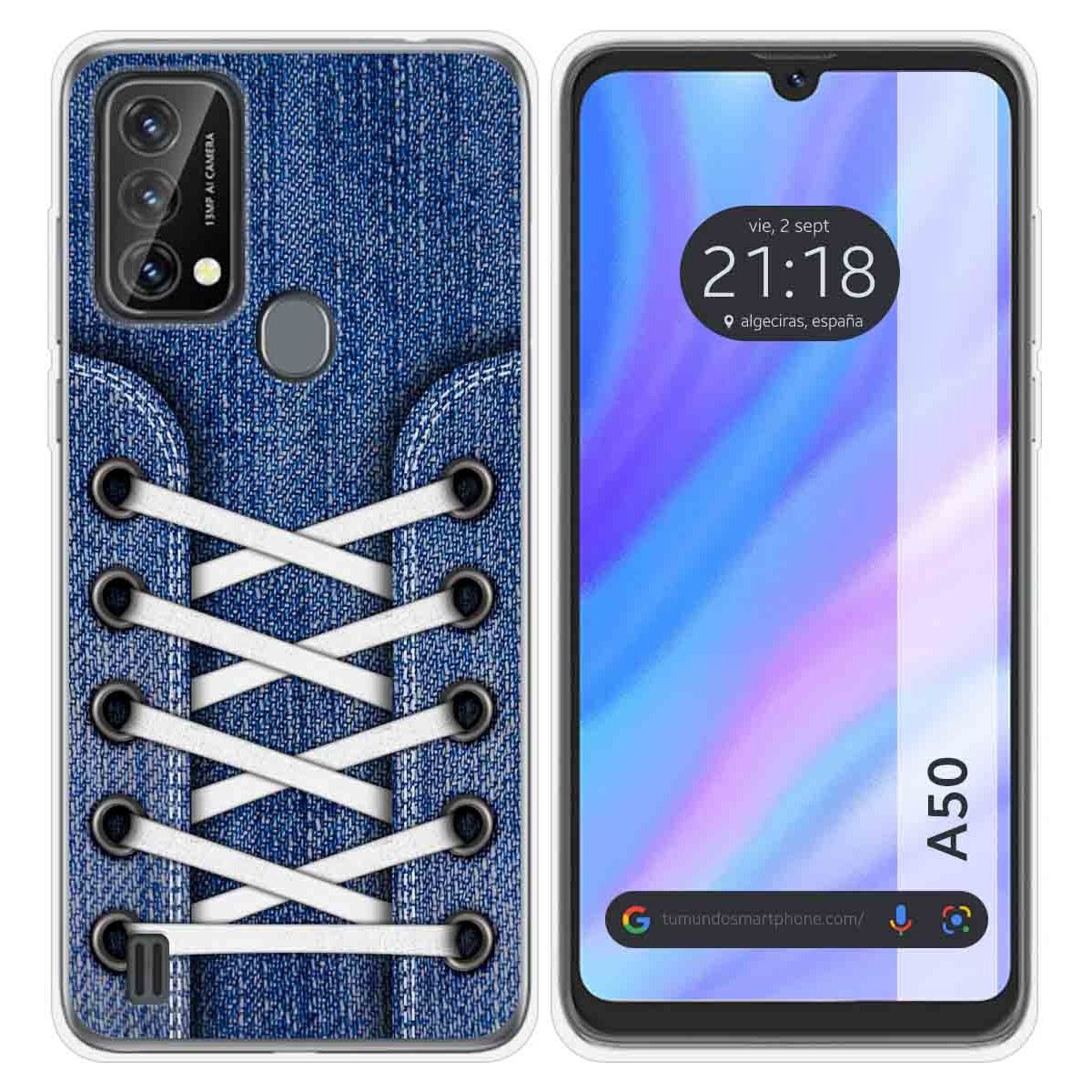 Funda Silicona Transparente para Blackview A50 diseño Zapatillas 01 Dibujos