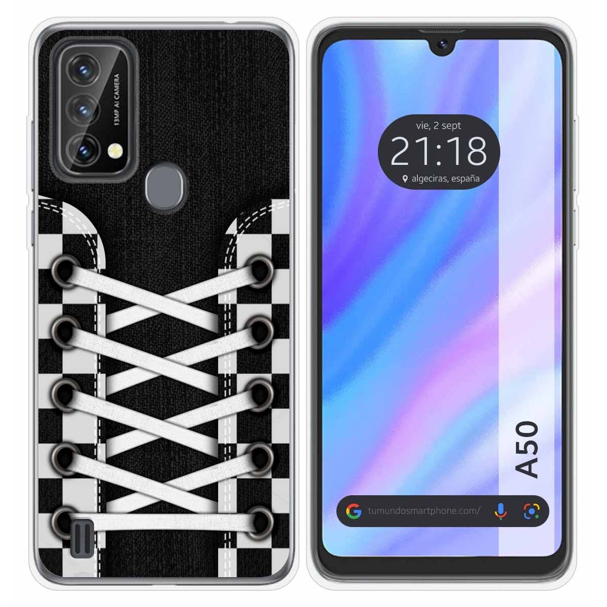 Funda Silicona Transparente para Blackview A50 diseño Zapatillas 03 Dibujos