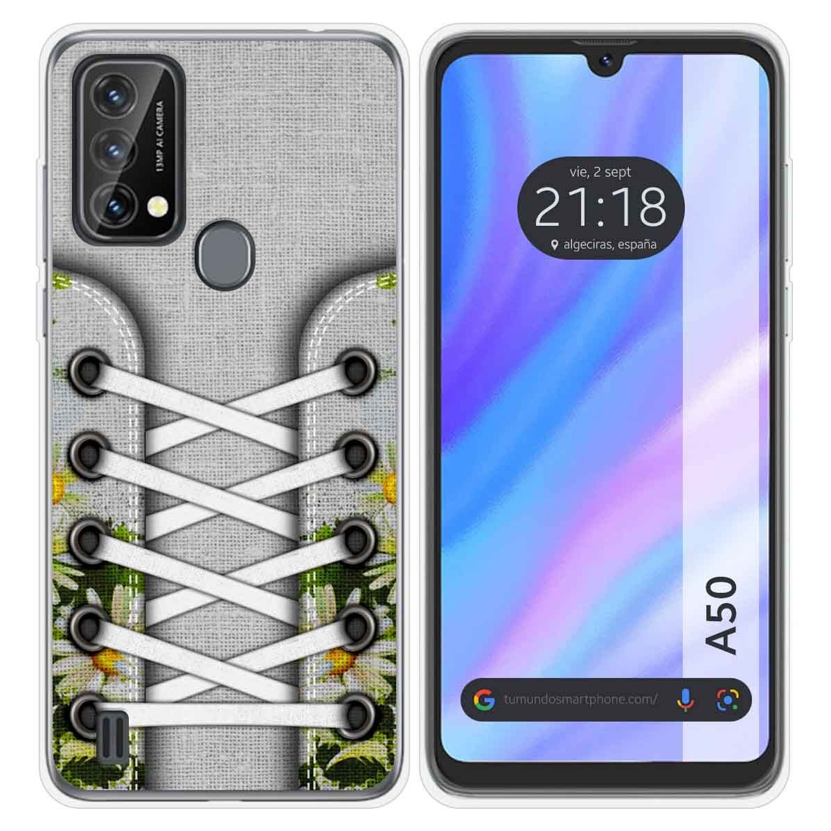 Funda Silicona Transparente para Blackview A50 diseño Zapatillas 08 Dibujos