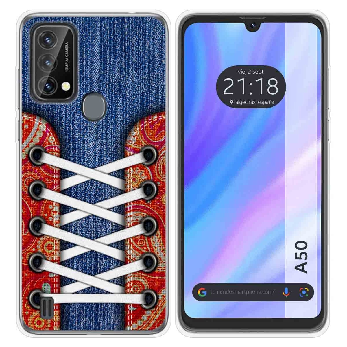 Funda Silicona Transparente para Blackview A50 diseño Zapatillas 11 Dibujos