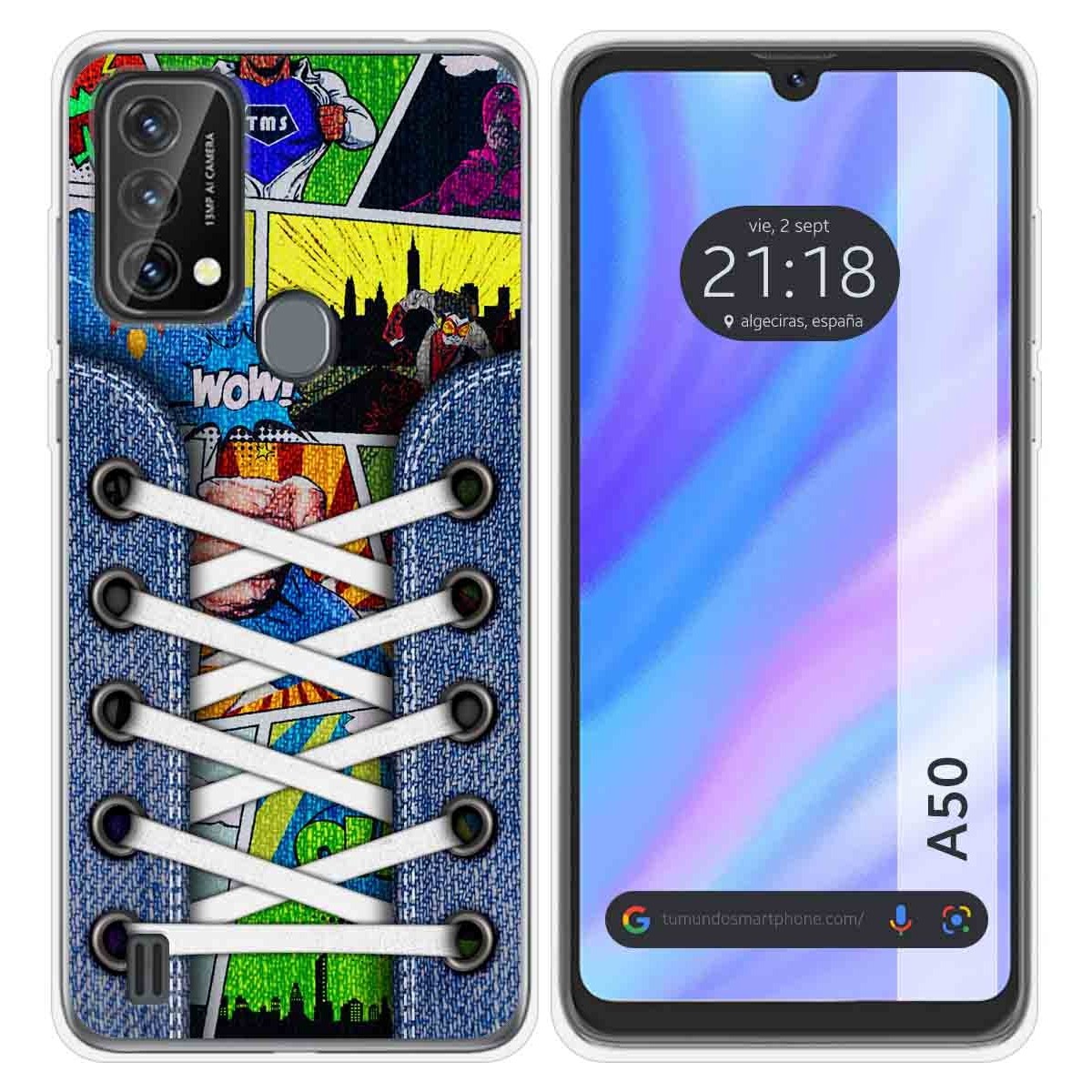 Funda Silicona Transparente para Blackview A50 diseño Zapatillas 14 Dibujos