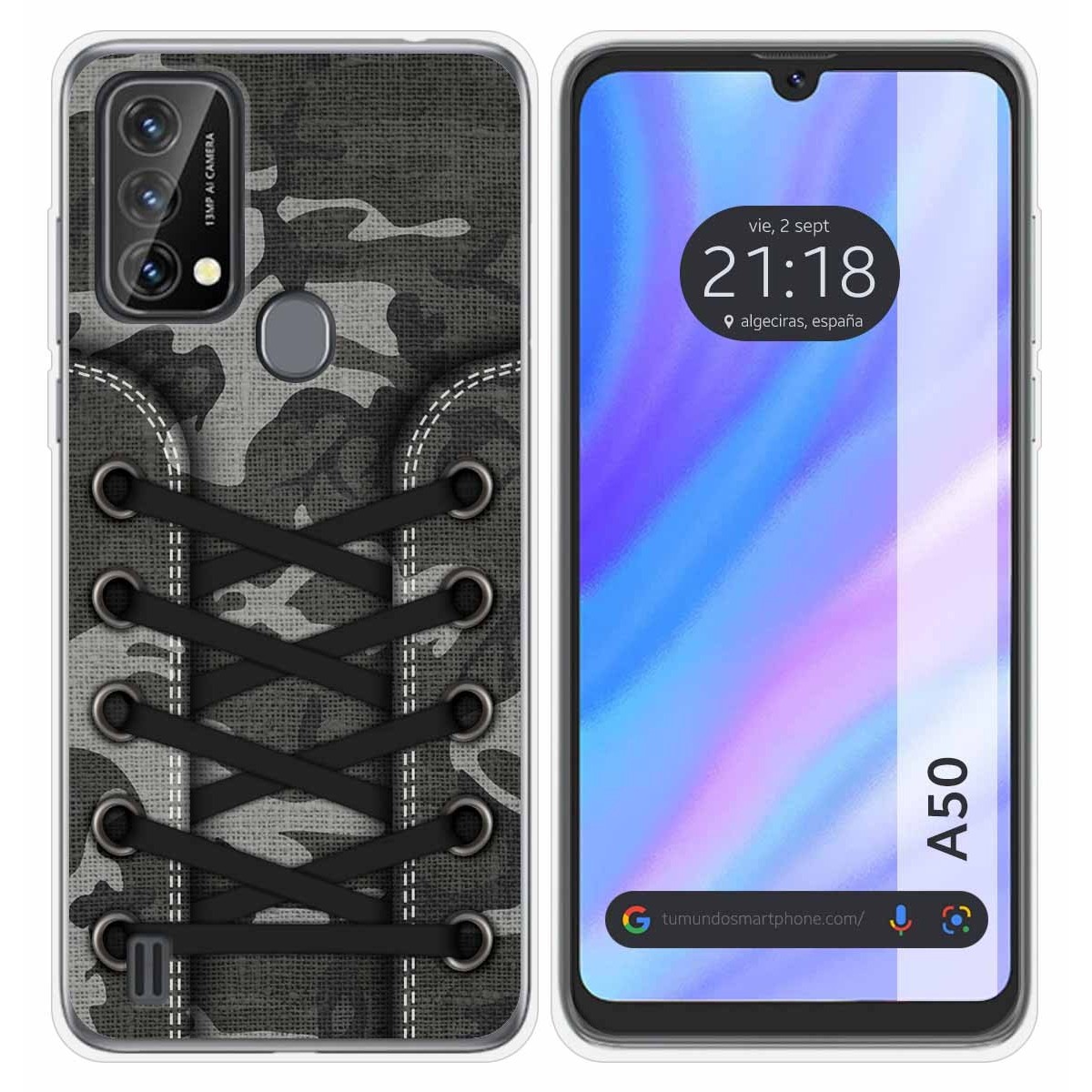 Funda Silicona Transparente para Blackview A50 diseño Zapatillas 15 Dibujos