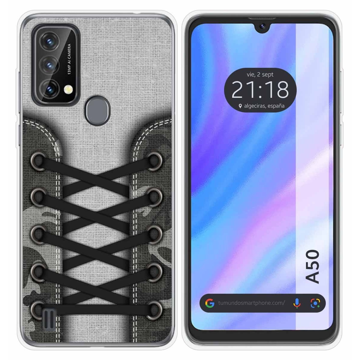 Funda Silicona Transparente para Blackview A50 diseño Zapatillas 16 Dibujos