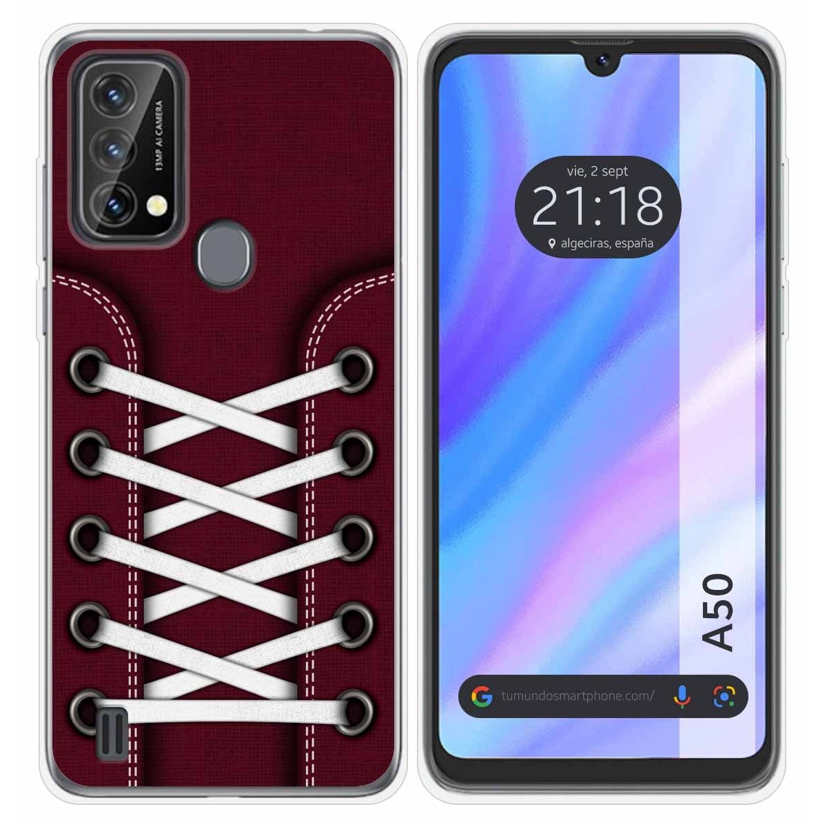 Funda Silicona Transparente para Blackview A50 diseño Zapatillas 17 Dibujos