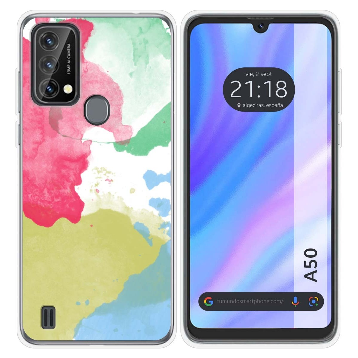 Funda Silicona Transparente para Blackview A50 diseño Acuarela 02 Dibujos