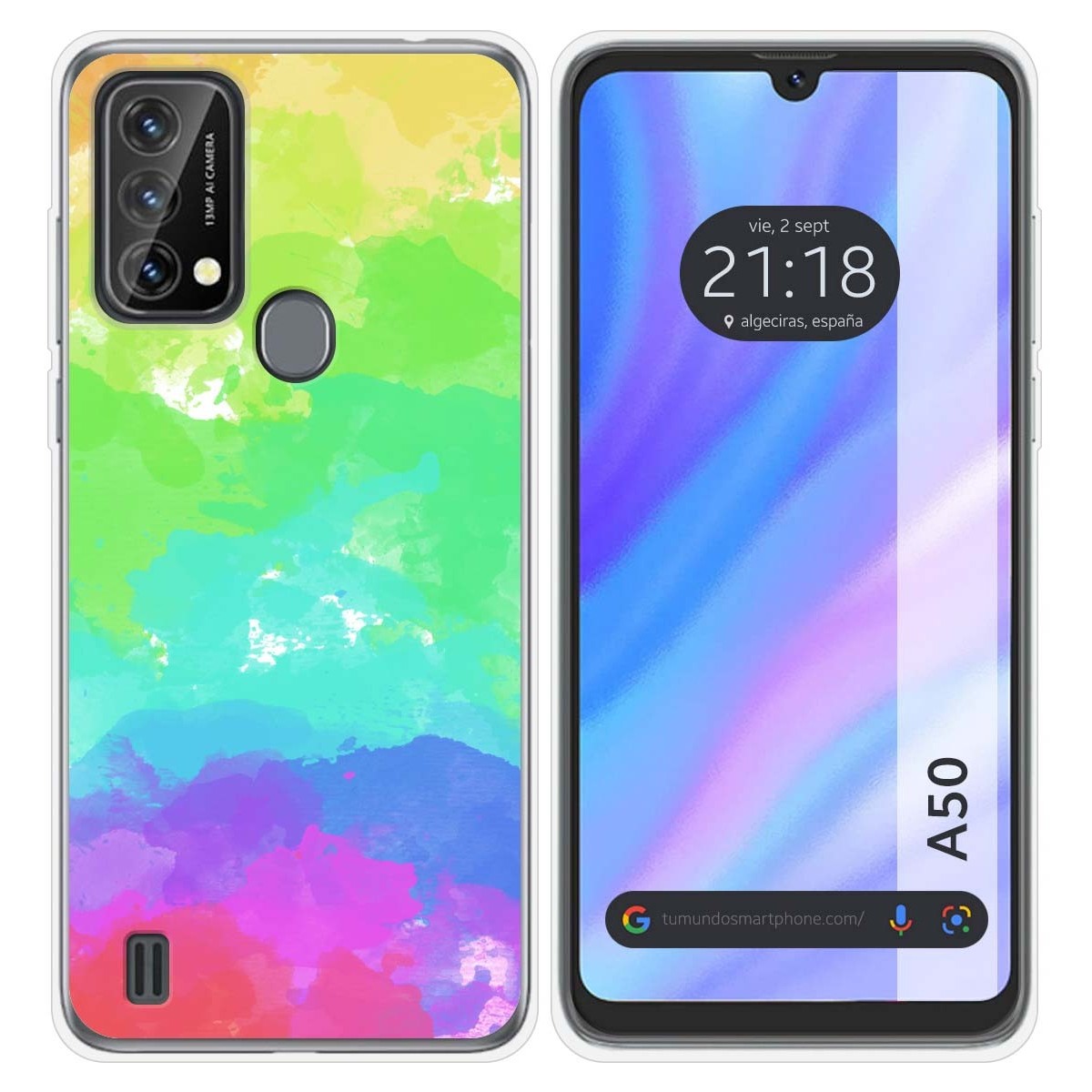 Funda Silicona Transparente para Blackview A50 diseño Acuarela 03 Dibujos