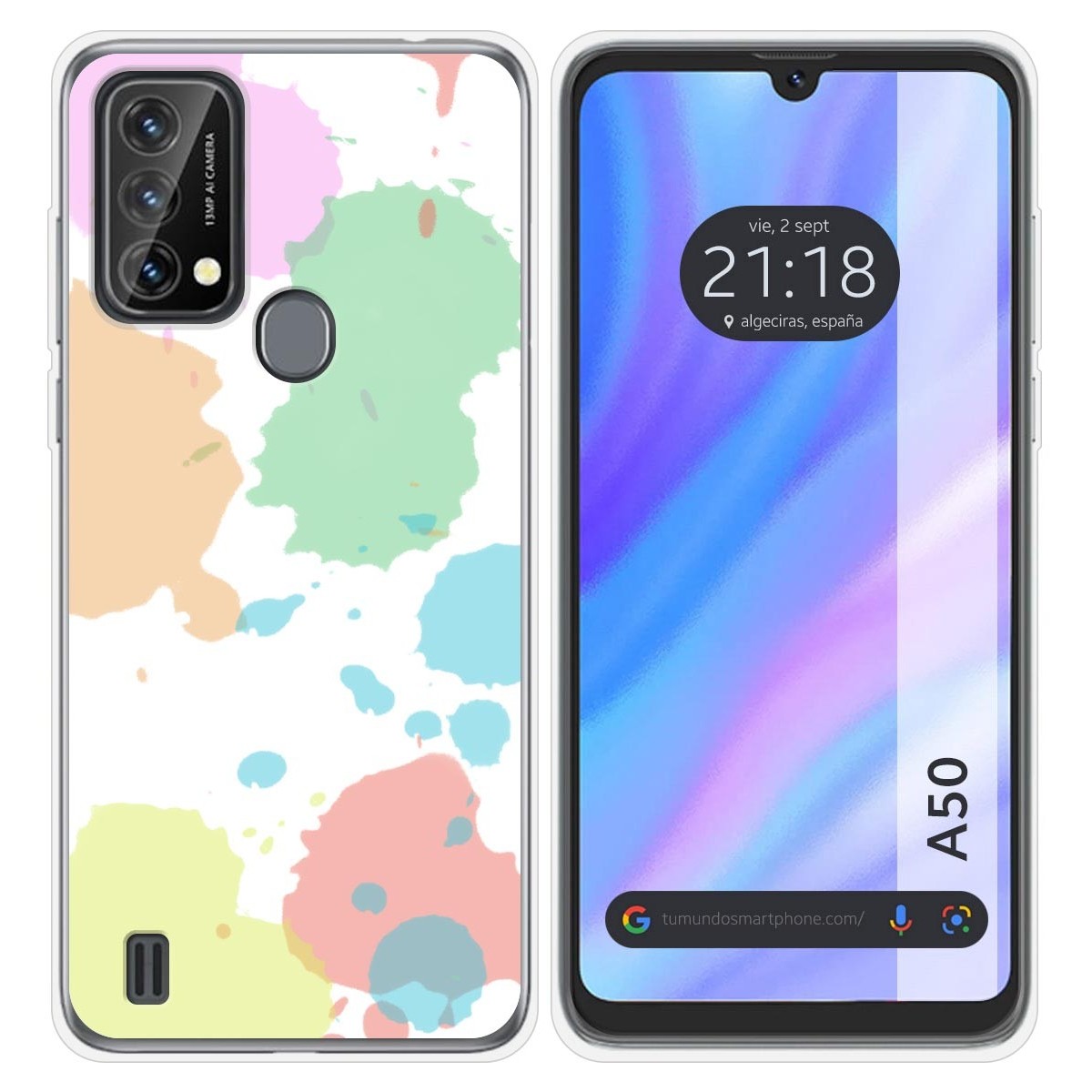 Funda Silicona Transparente para Blackview A50 diseño Acuarela 05 Dibujos