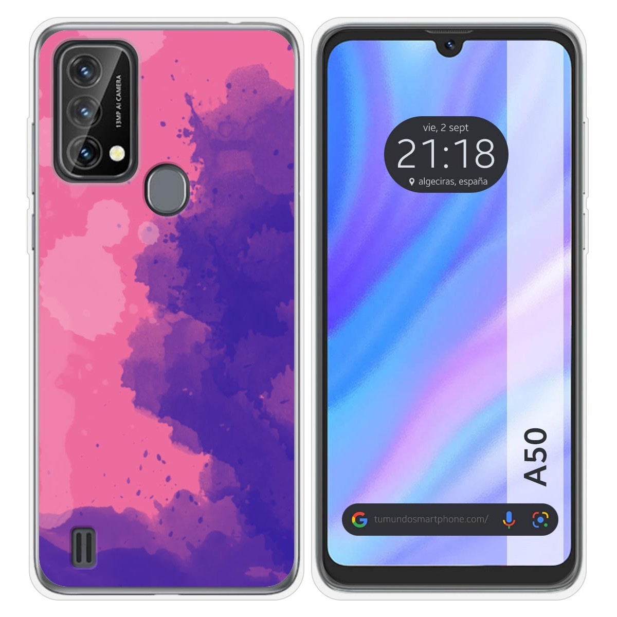 Funda Silicona Transparente para Blackview A50 diseño Acuarela 07 Dibujos
