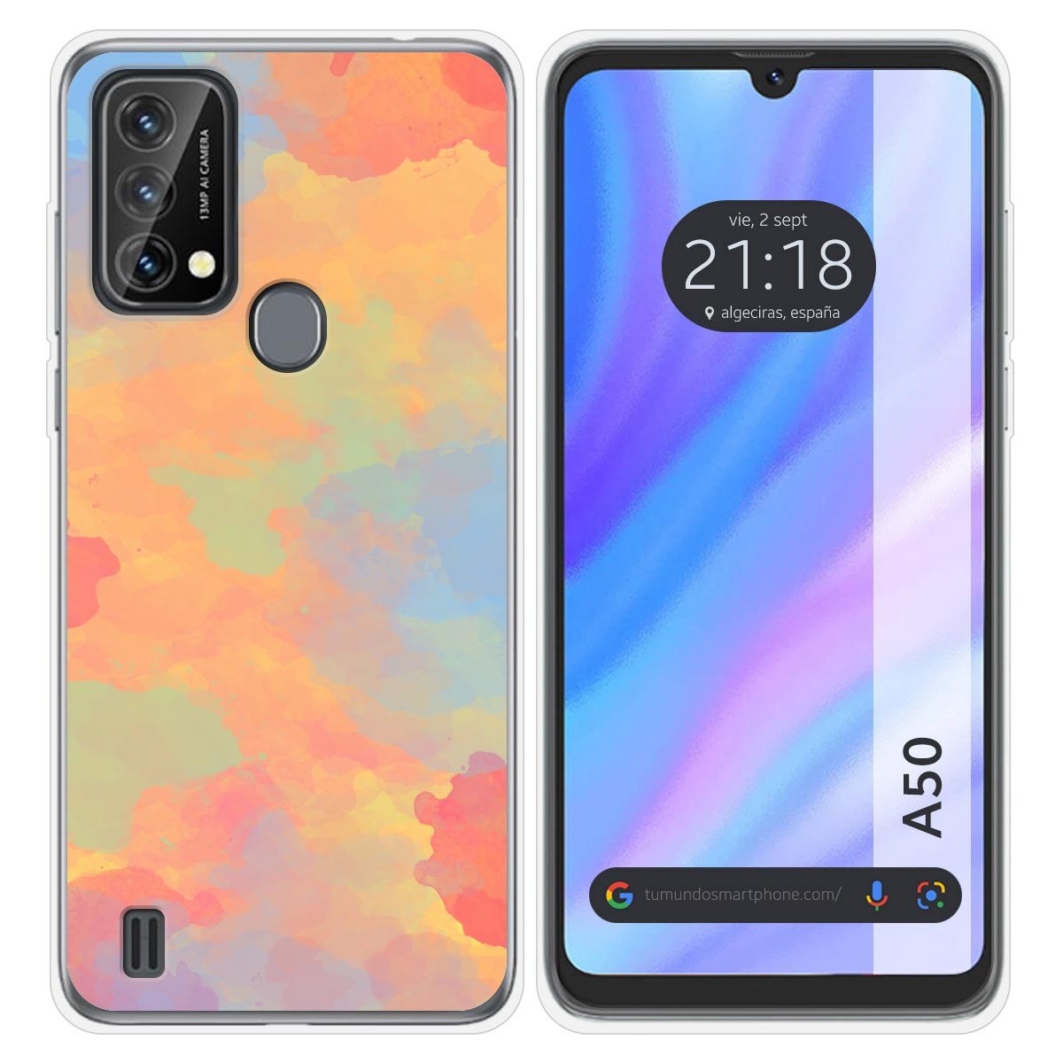 Funda Silicona Transparente para Blackview A50 diseño Acuarela 08 Dibujos