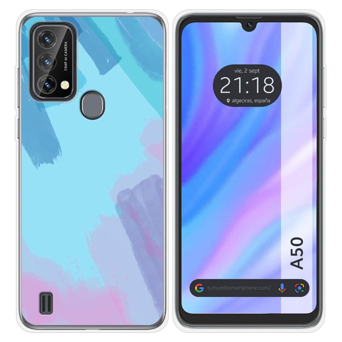 Funda Silicona Transparente para Blackview A50 diseño Acuarela 10 Dibujos