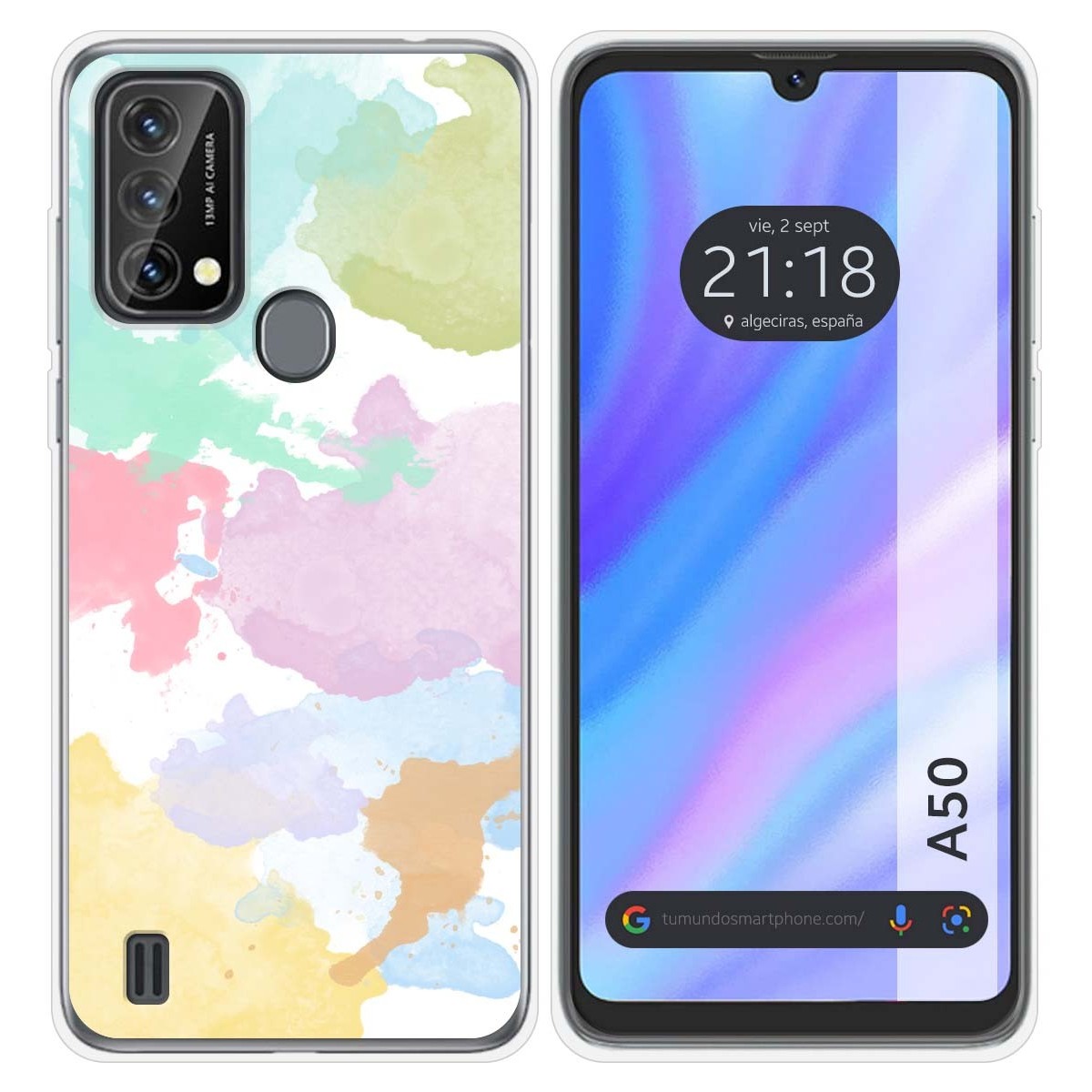 Funda Silicona Transparente para Blackview A50 diseño Acuarela 11 Dibujos