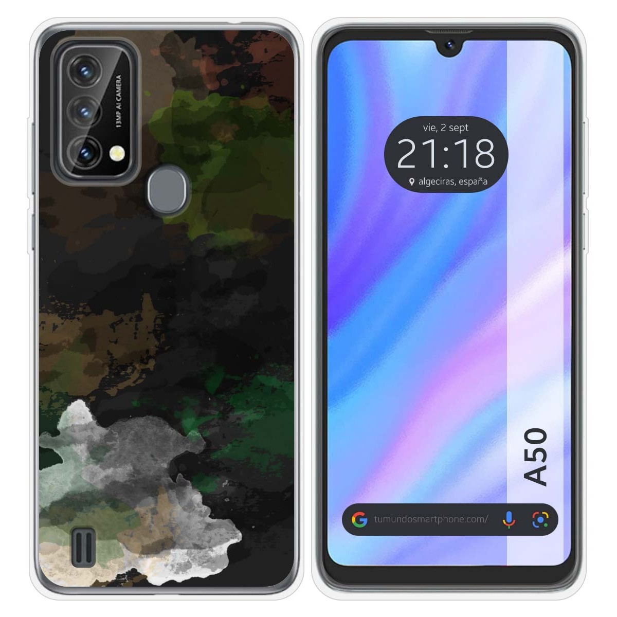 Funda Silicona Transparente para Blackview A50 diseño Acuarela 12 Dibujos