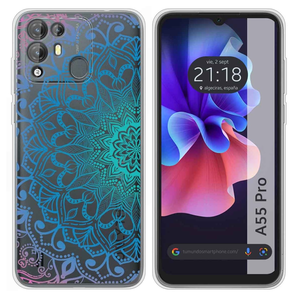 Funda Silicona Transparente para Blackview A55 Pro diseño Mandala Dibujos