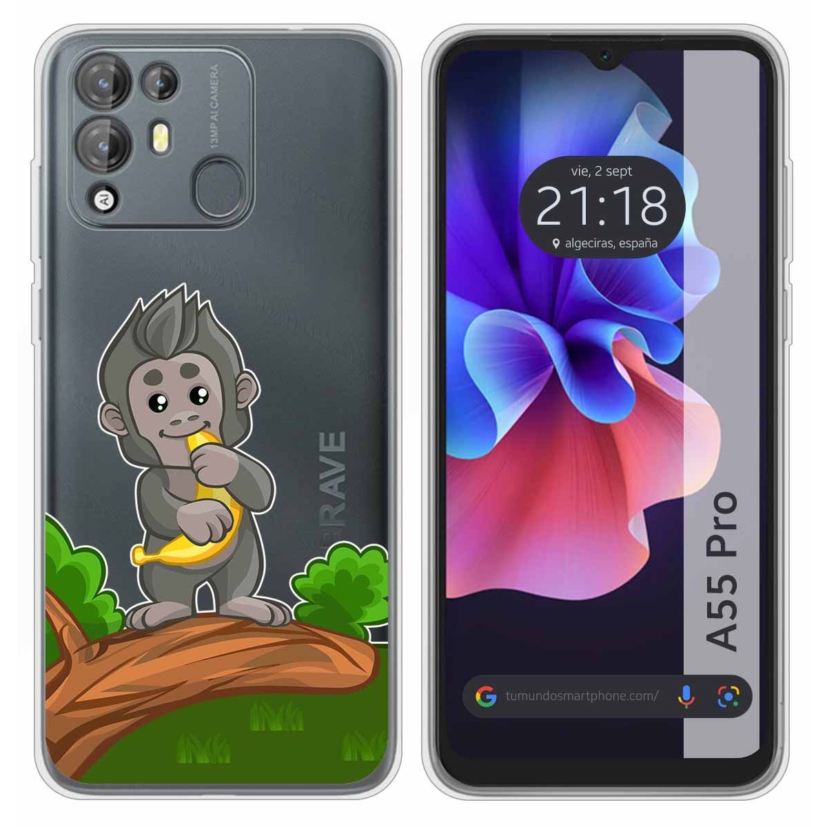 Funda Silicona Transparente para Blackview A55 Pro diseño Mono Dibujos