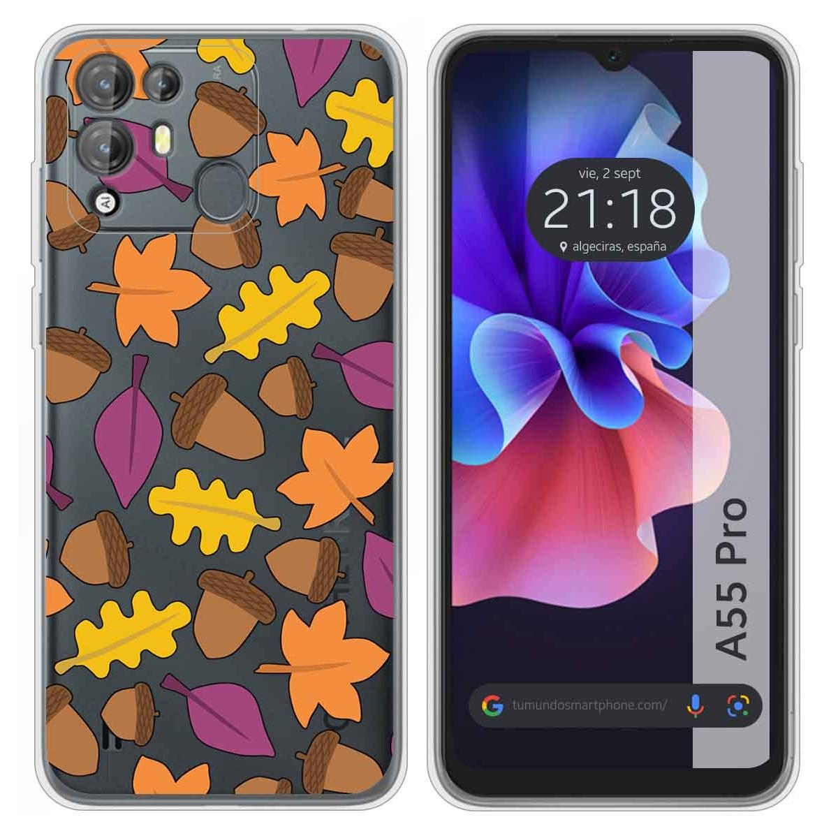 Funda Silicona Transparente para Blackview A55 Pro diseño Otoño Dibujos