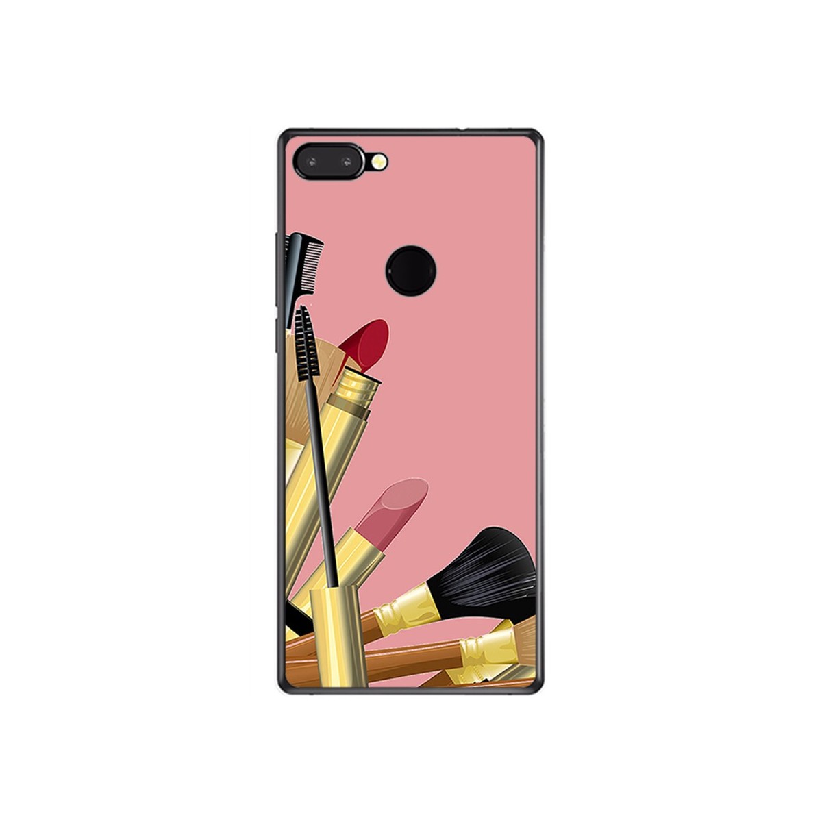 Funda Gel Tpu para Vernee Mix 2 Diseño Brochas Dibujos