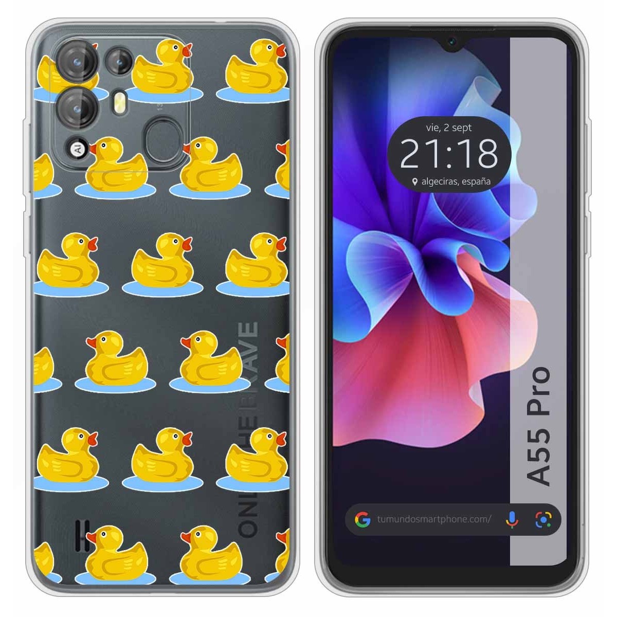 Funda Silicona Transparente para Blackview A55 Pro diseño Pato Dibujos