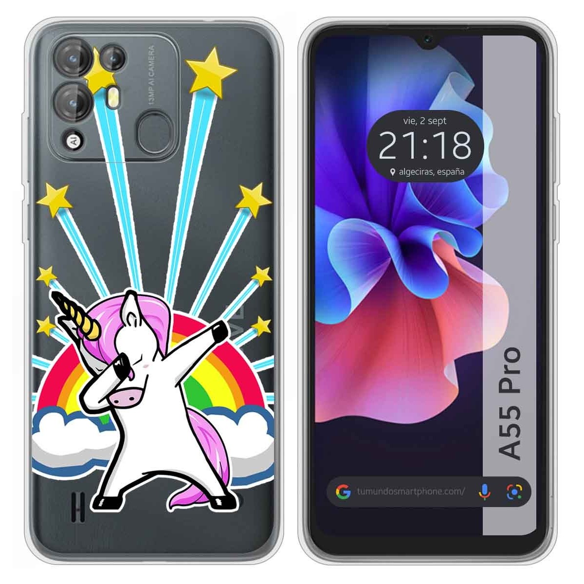 Funda Silicona Transparente para Blackview A55 Pro diseño Unicornio Dibujos