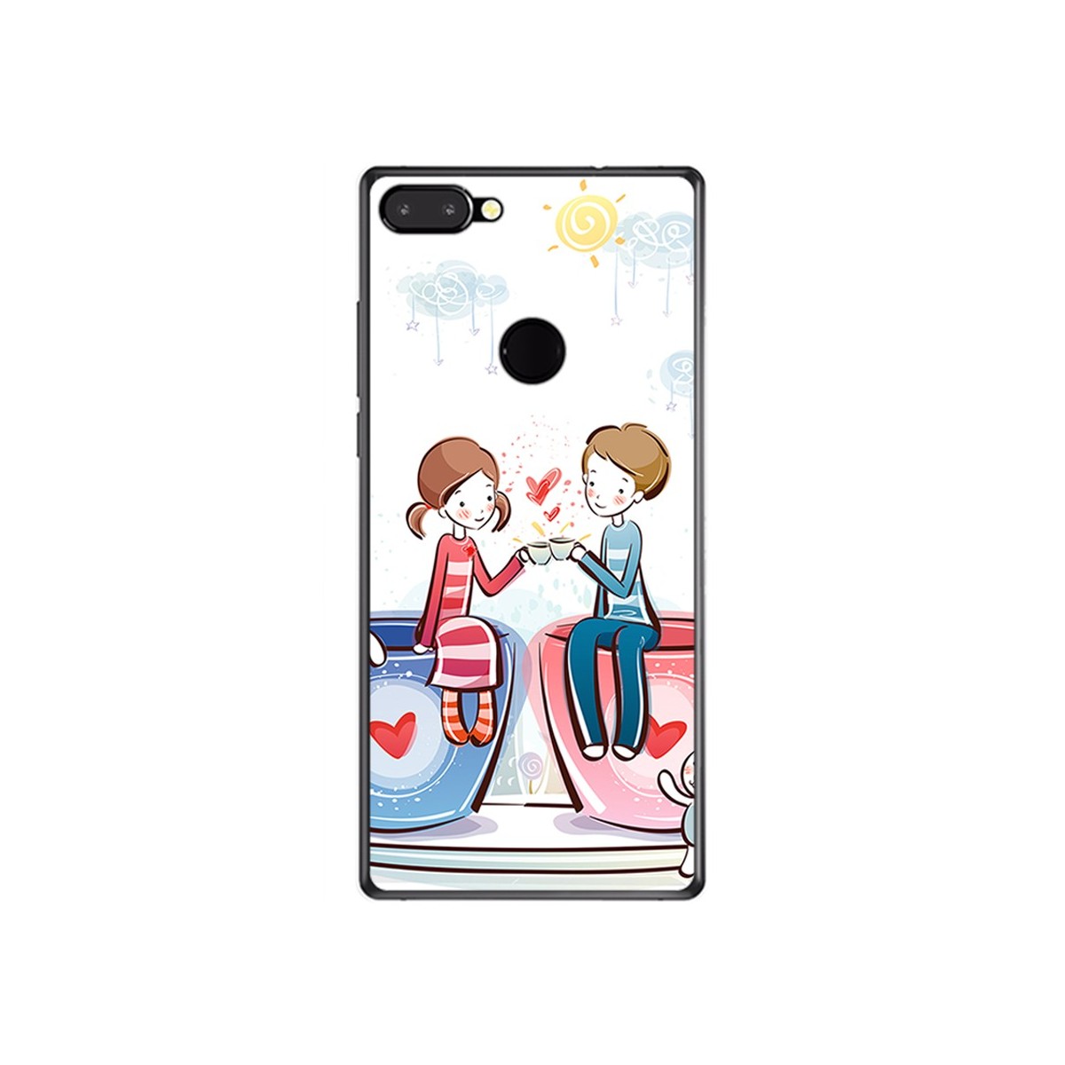 Funda Gel Tpu para Vernee Mix 2 Diseño Cafe Dibujos