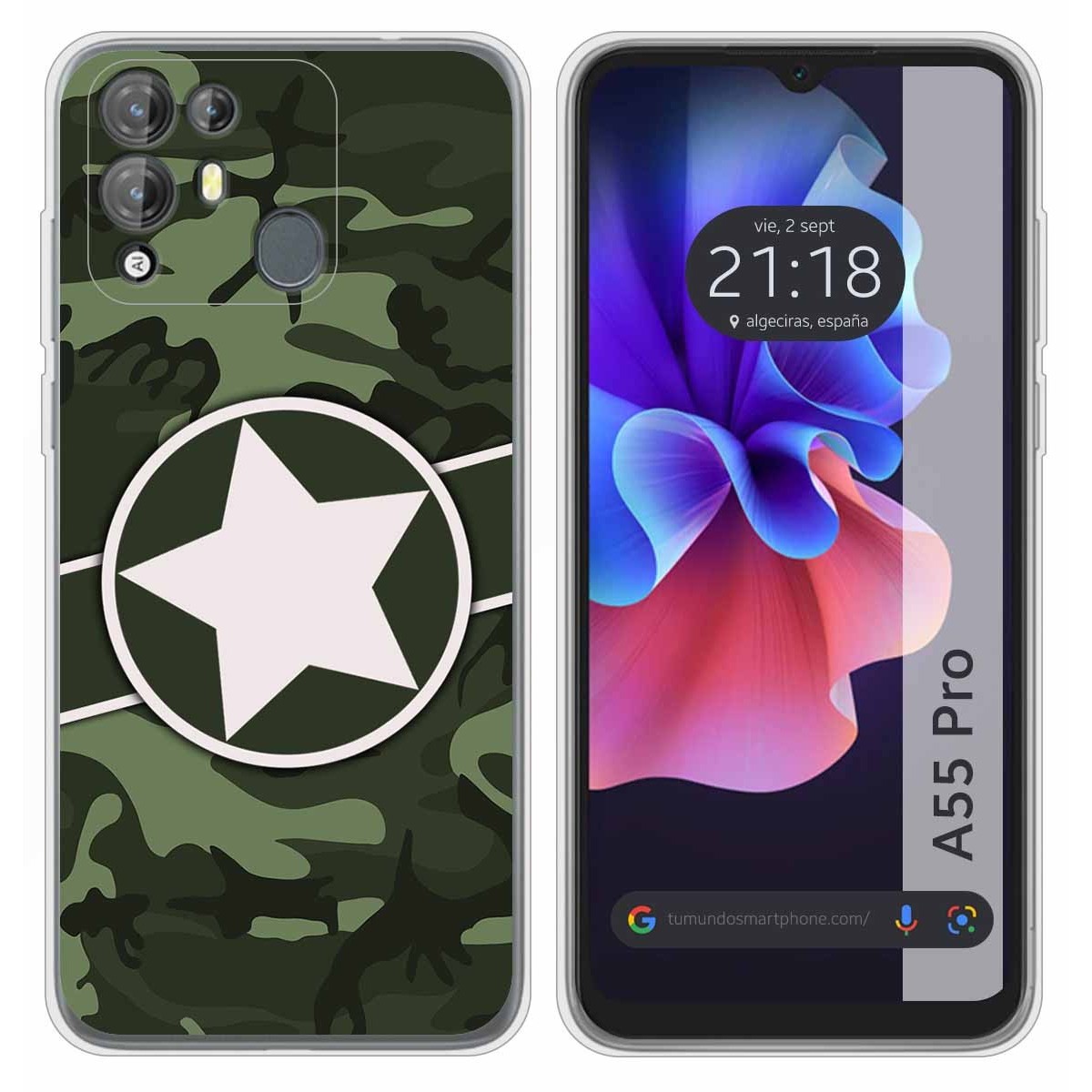 Funda Silicona para Blackview A55 Pro diseño Camuflaje 01 Dibujos