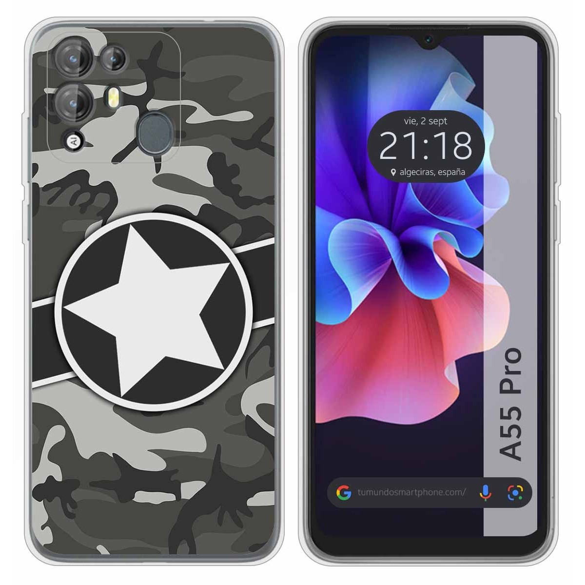 Funda Silicona para Blackview A55 Pro diseño Camuflaje 02 Dibujos