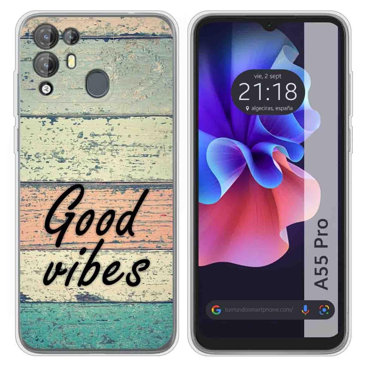 Funda Silicona para Blackview A55 Pro diseño Madera 01 Dibujos