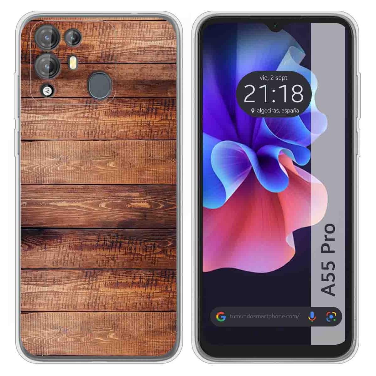 Funda Silicona para Blackview A55 Pro diseño Madera 02 Dibujos