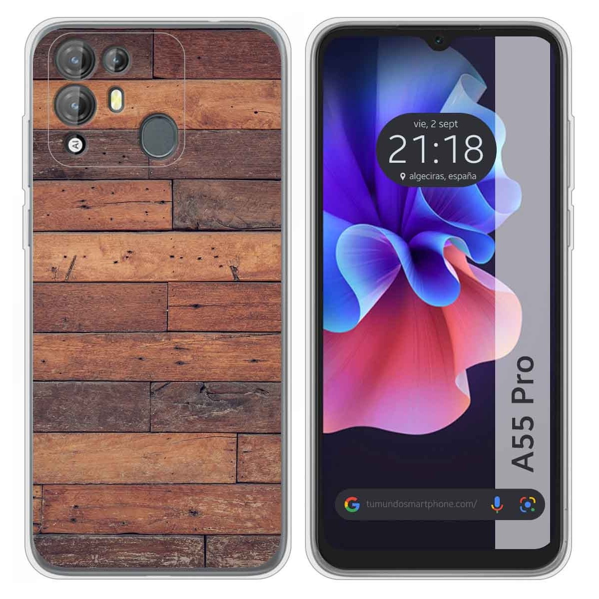 Funda Silicona para Blackview A55 Pro diseño Madera 03 Dibujos