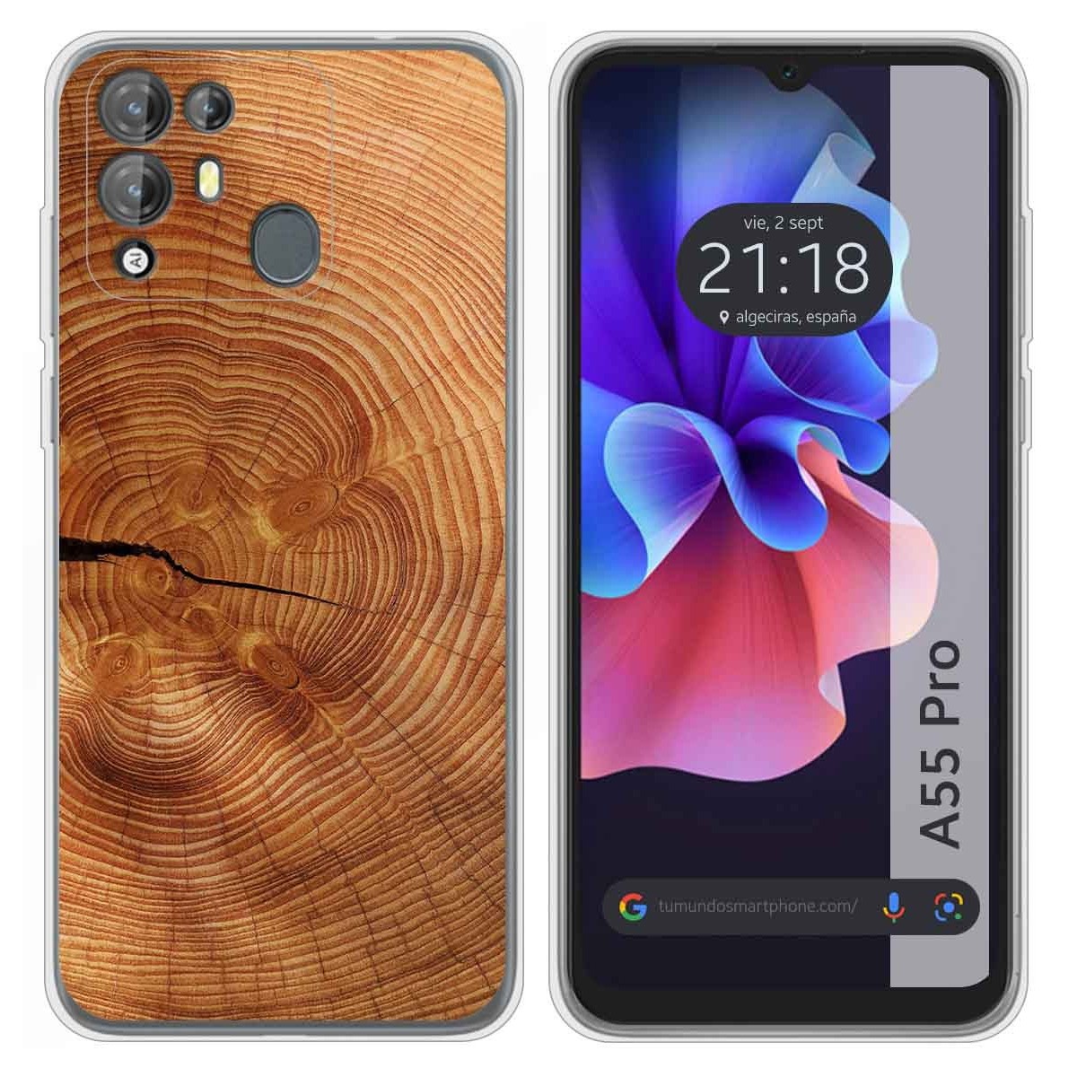 Funda Silicona para Blackview A55 Pro diseño Madera 04 Dibujos