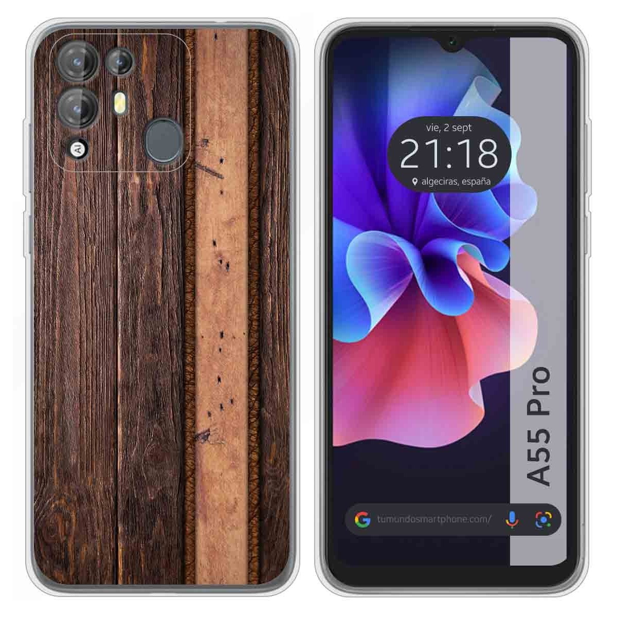 Funda Silicona para Blackview A55 Pro diseño Madera 05 Dibujos