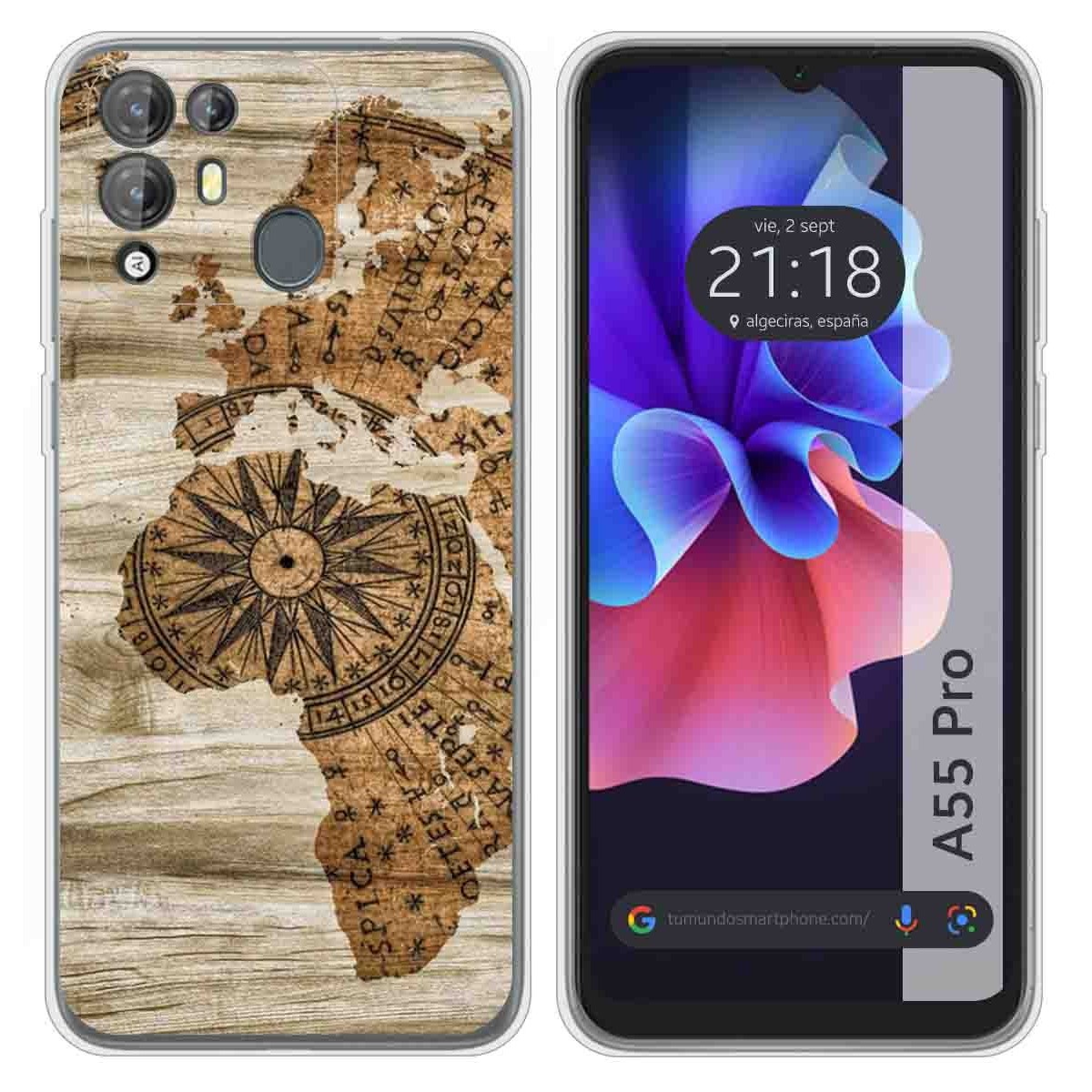 Funda Silicona para Blackview A55 Pro diseño Madera 07 Dibujos
