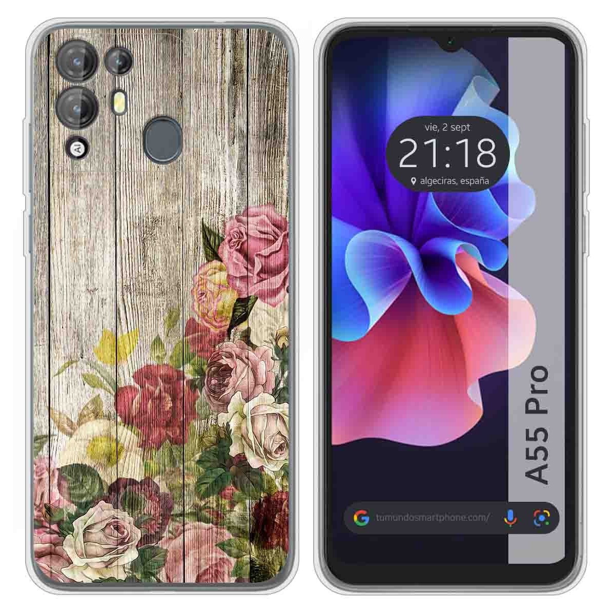 Funda Silicona para Blackview A55 Pro diseño Madera 08 Dibujos