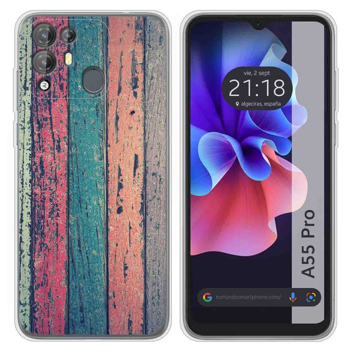 Funda Silicona para Blackview A55 Pro diseño Madera 10 Dibujos