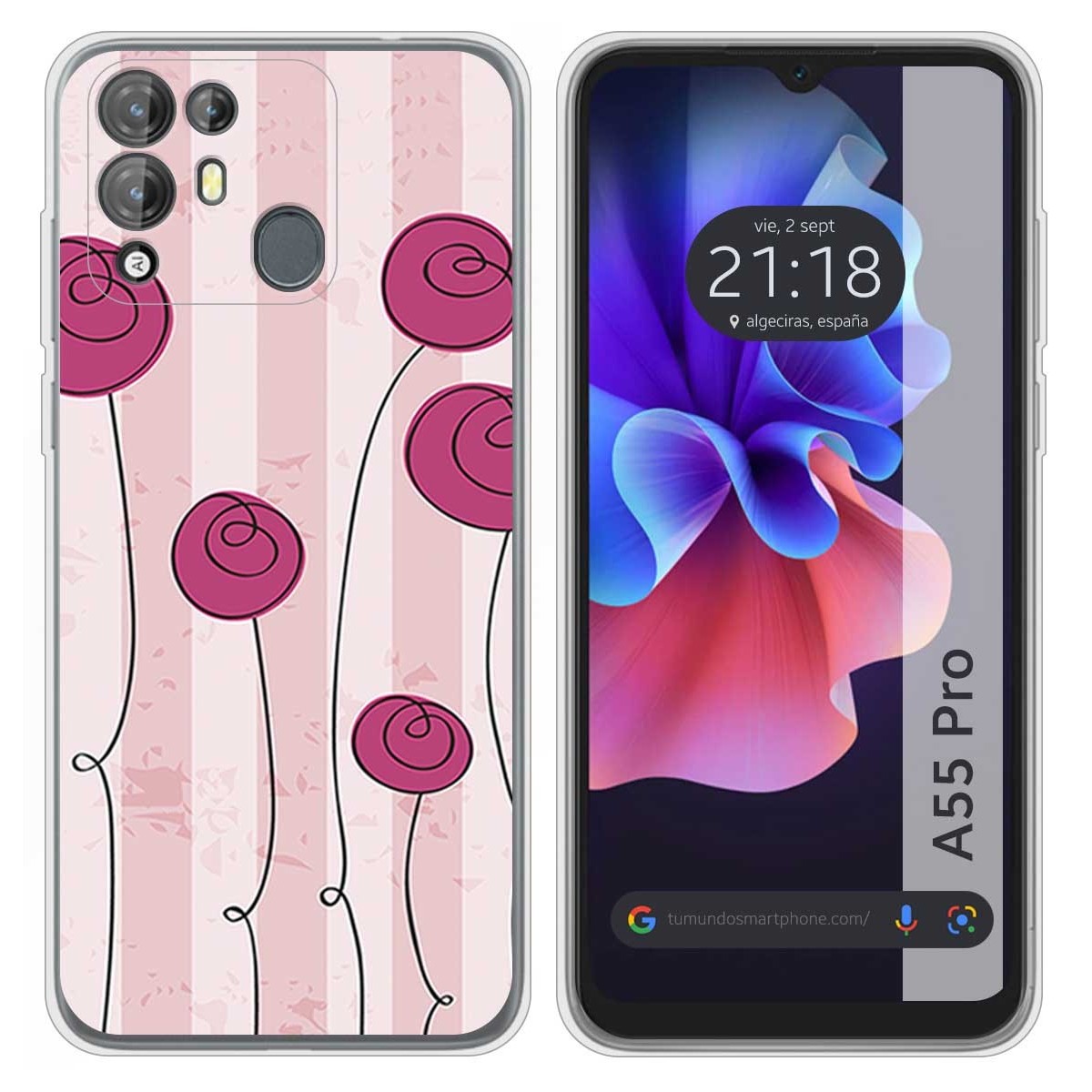 Funda Silicona para Blackview A55 Pro diseño Flores Vintage Dibujos