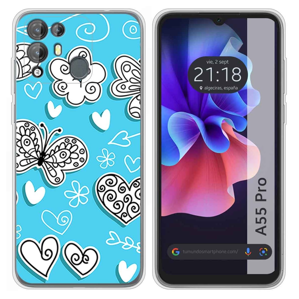 Funda Silicona para Blackview A55 Pro diseño Mariposas Dibujos