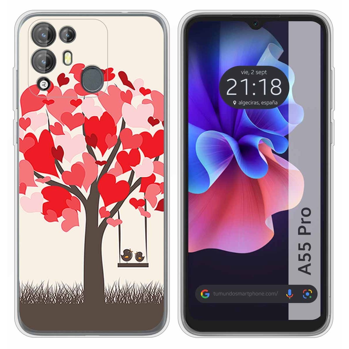 Funda Silicona para Blackview A55 Pro diseño Pajaritos Dibujos