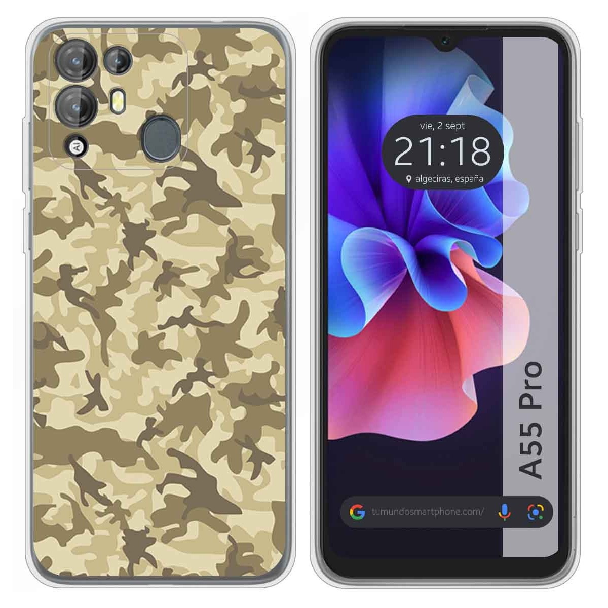 Funda Silicona para Blackview A55 Pro diseño Sand Camuflaje Dibujos