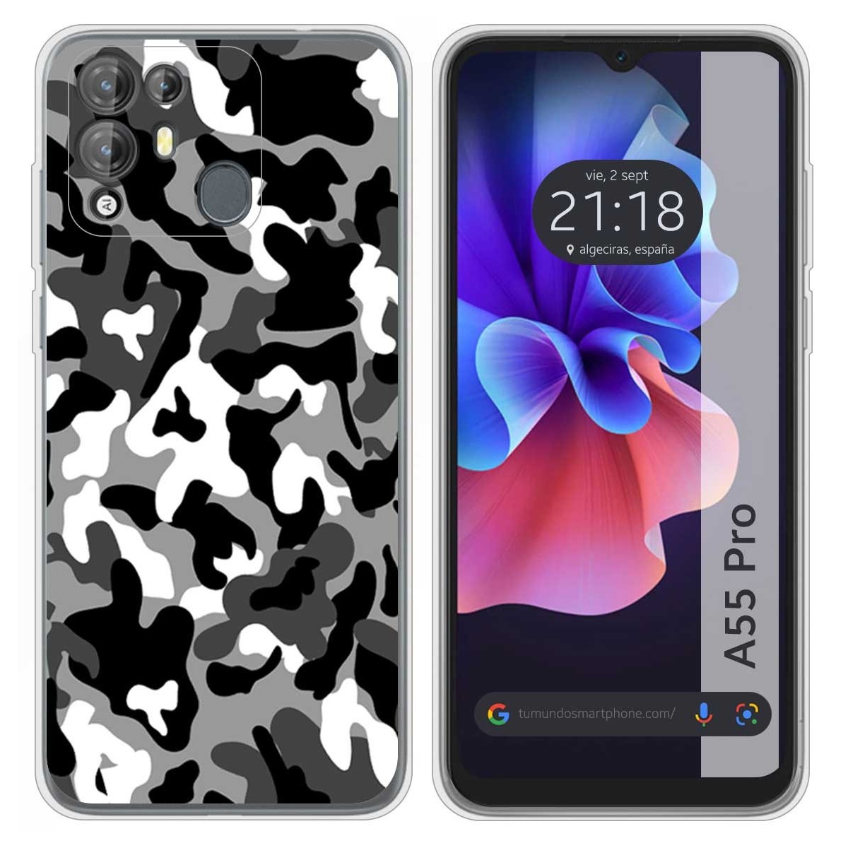 Funda Silicona para Blackview A55 Pro diseño Snow Camuflaje Dibujos