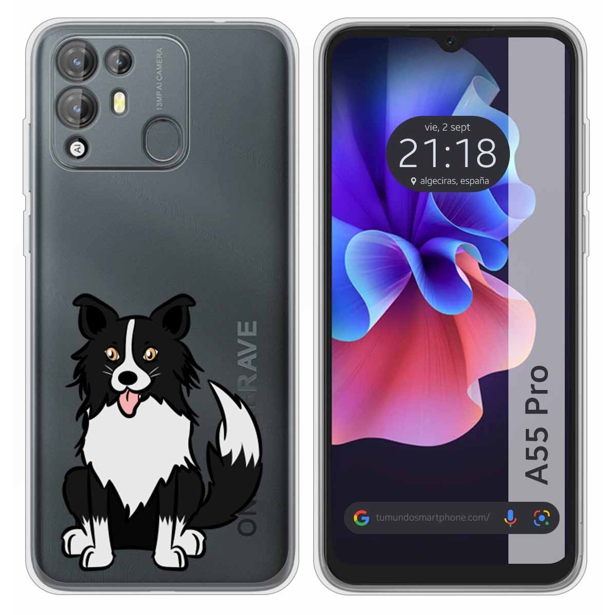 Funda Silicona Transparente para Blackview A55 Pro diseño Perros 01 Dibujos