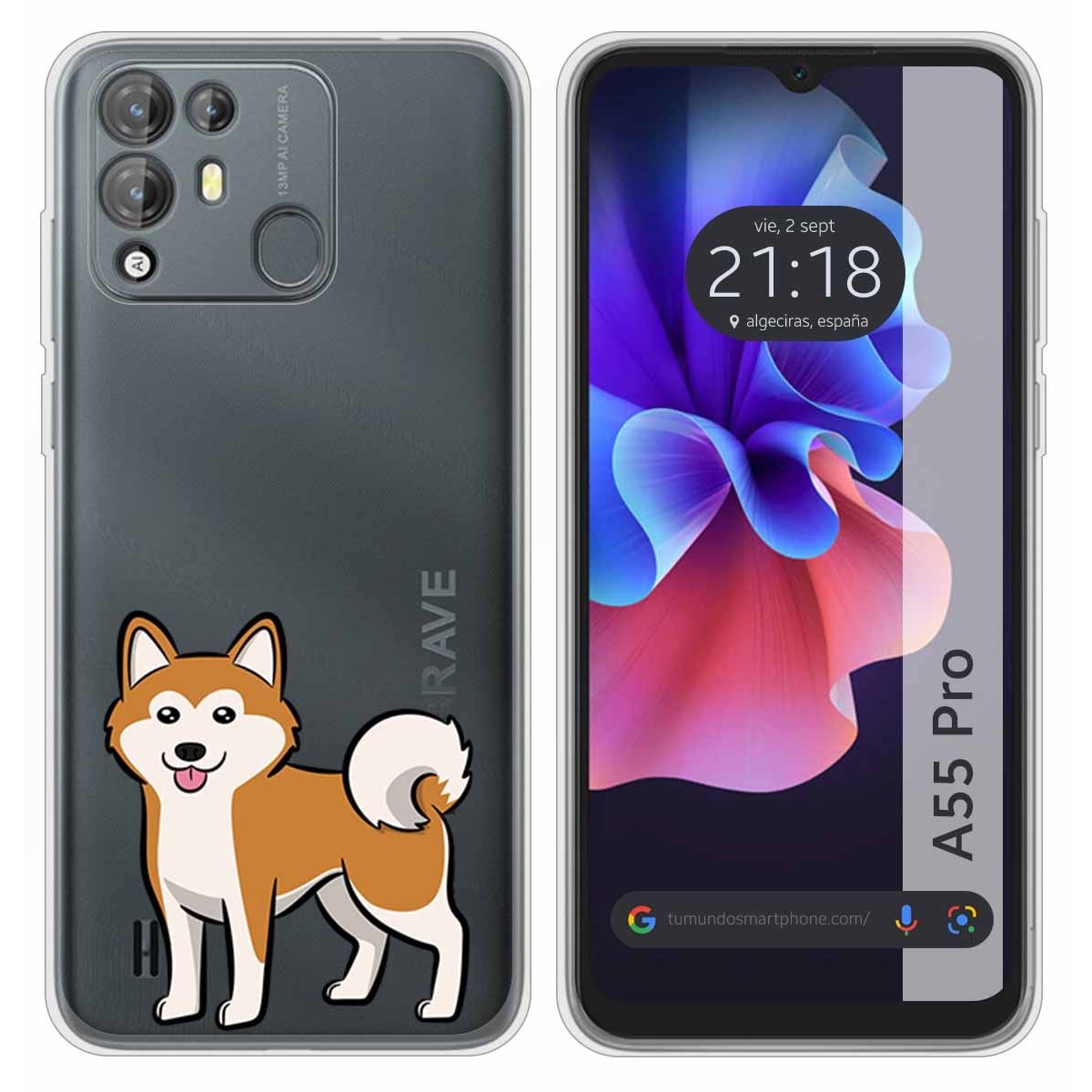Funda Silicona Transparente para Blackview A55 Pro diseño Perros 02 Dibujos