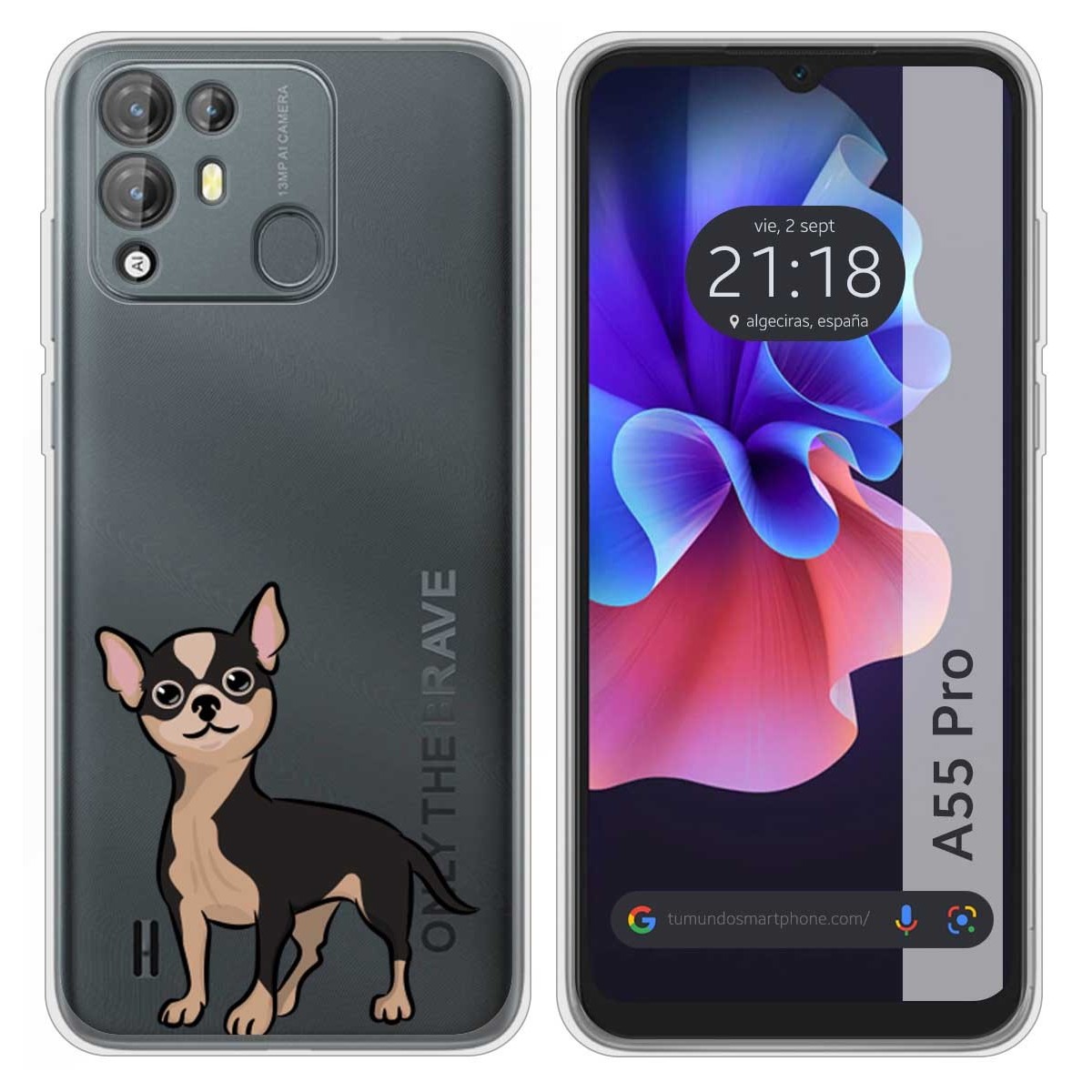 Funda Silicona Transparente para Blackview A55 Pro diseño Perros 05 Dibujos