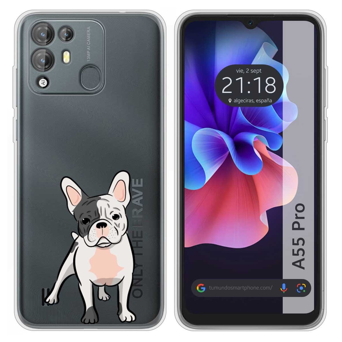 Funda Silicona Transparente para Blackview A55 Pro diseño Perros 06 Dibujos