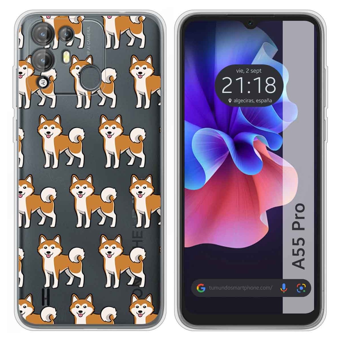 Funda Silicona Transparente para Blackview A55 Pro diseño Perros 08 Dibujos
