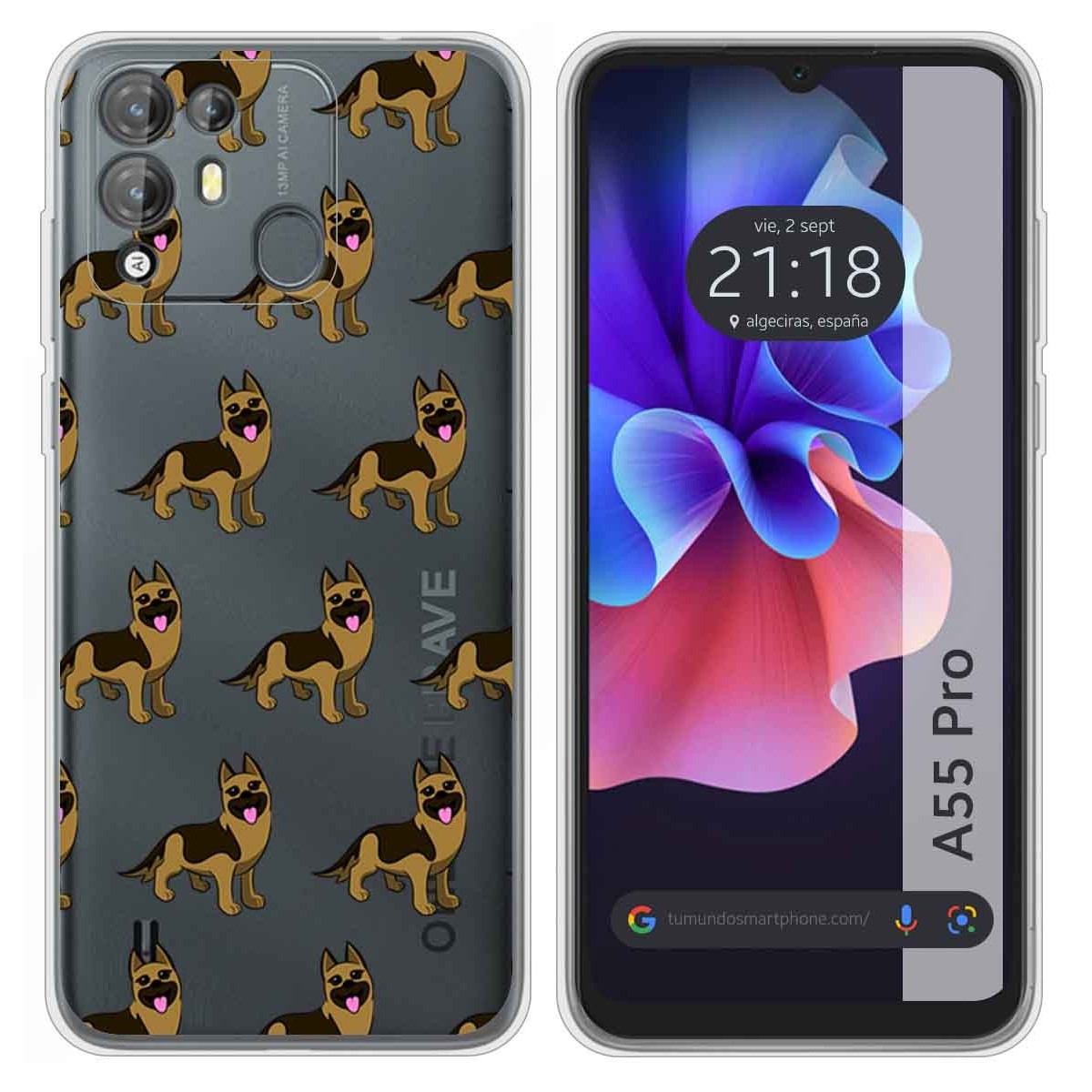 Funda Silicona Transparente para Blackview A55 Pro diseño Perros 09 Dibujos