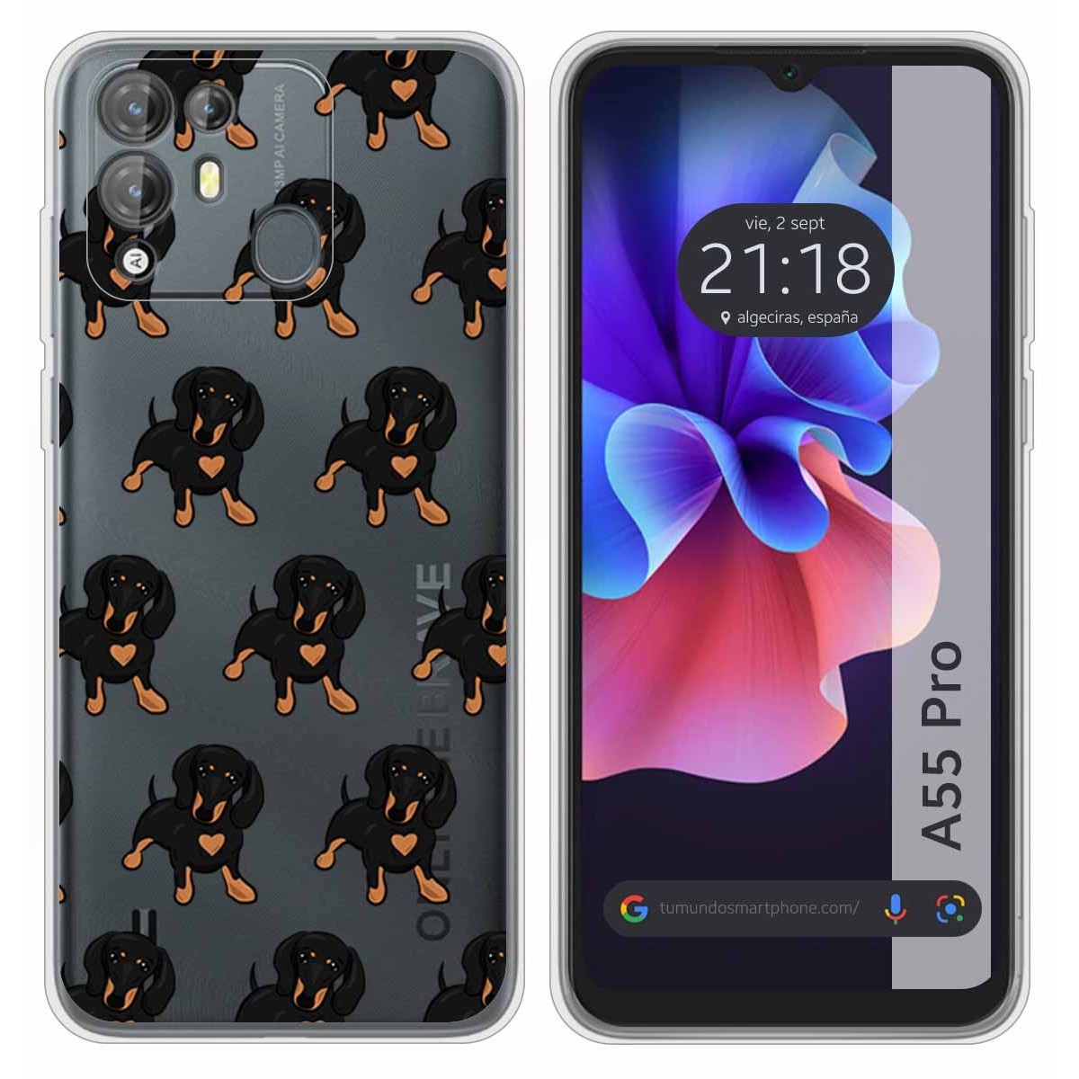 Funda Silicona Transparente para Blackview A55 Pro diseño Perros 10 Dibujos