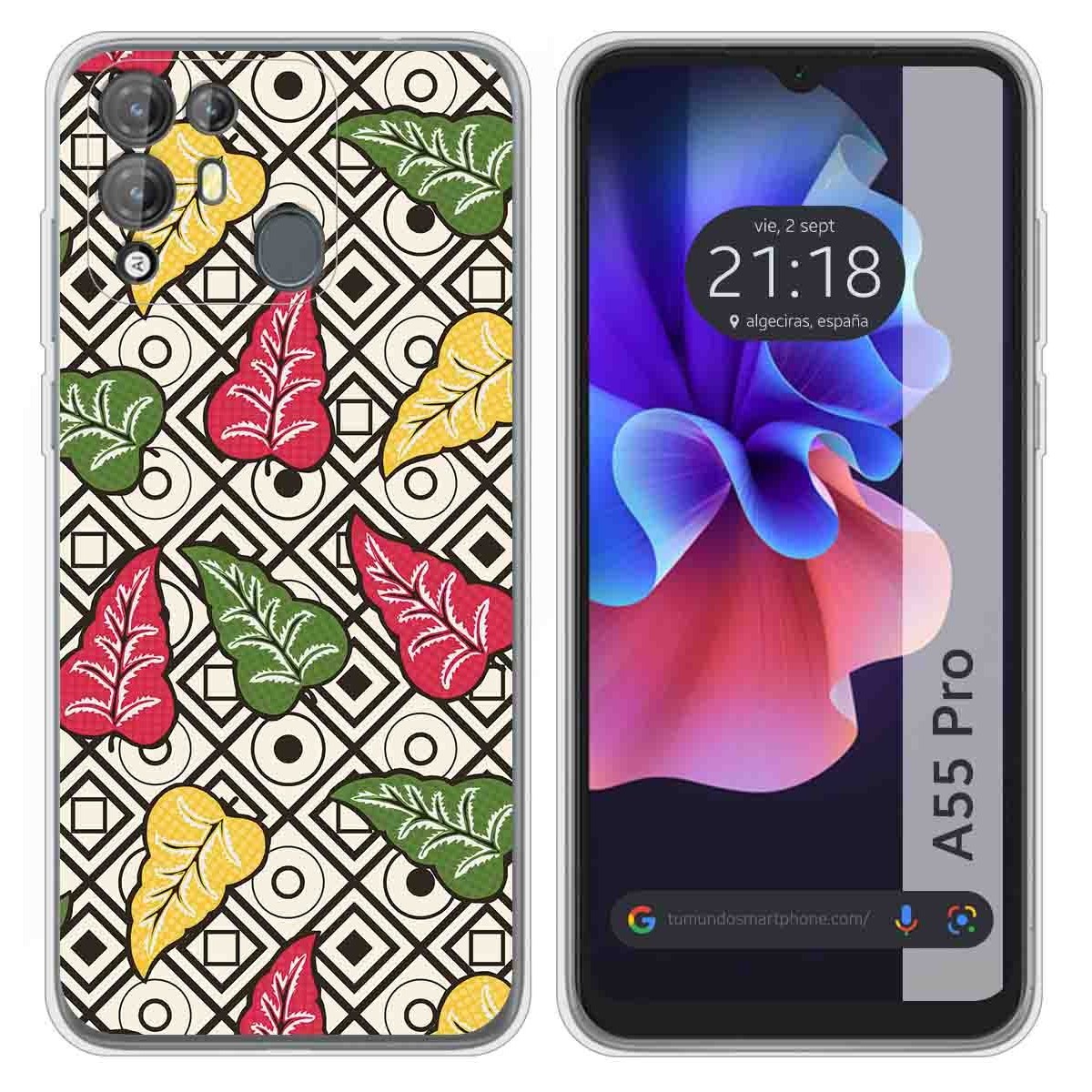 Funda Silicona Transparente para Blackview A55 Pro diseño Flores 11 Dibujos