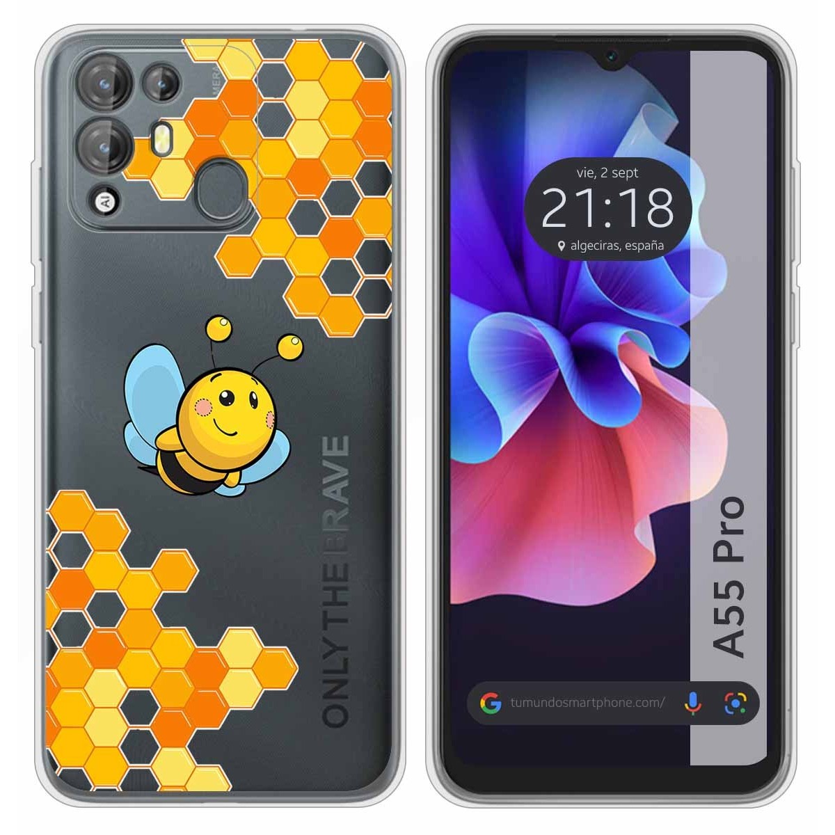 Funda Silicona Transparente para Blackview A55 Pro diseño Abeja Dibujos