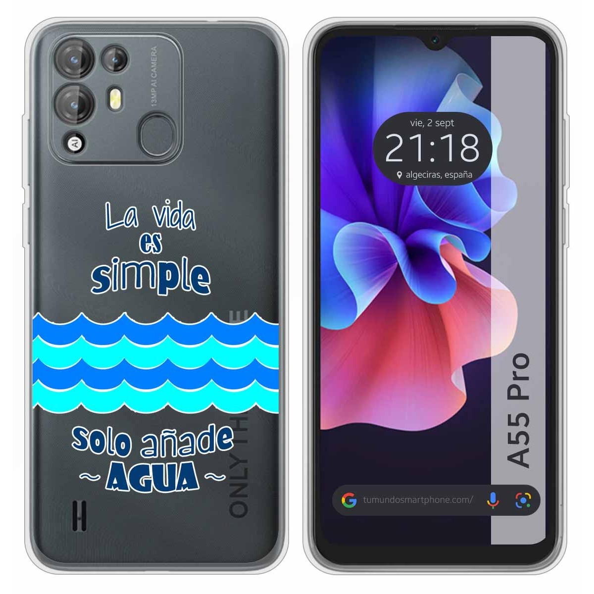 Funda Silicona Transparente para Blackview A55 Pro diseño Agua Dibujos
